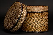 Basket, Fiber, wood, pigment, Kongo peoples